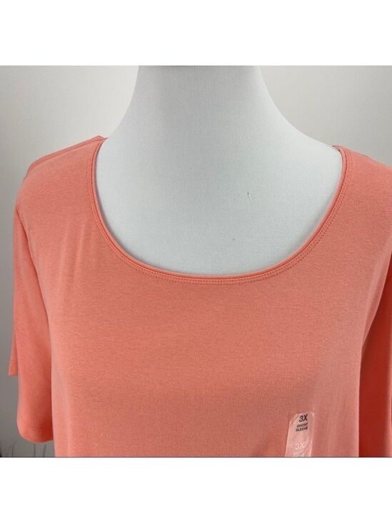Karen Scott Tops - Karen Scott Coral Scoop Neck Tee 3X